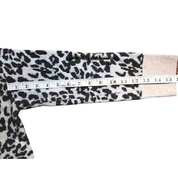 Loft Leopard Print Turtleneck Wool Blend Sweater Dress size L - Picture 9 of 12